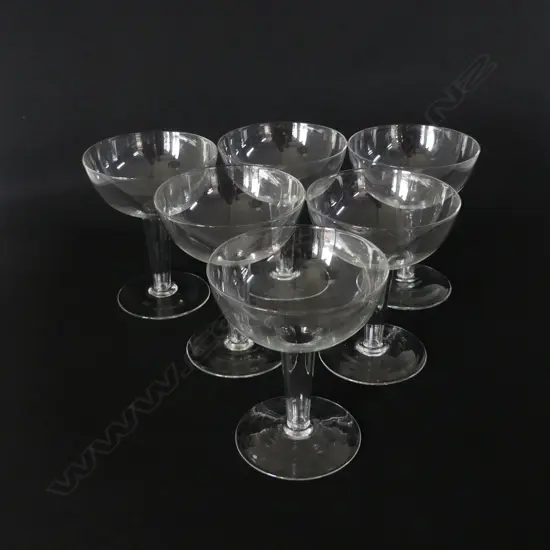 SET 6 HOLLOW STEM CHAMPAGNE GLASSES