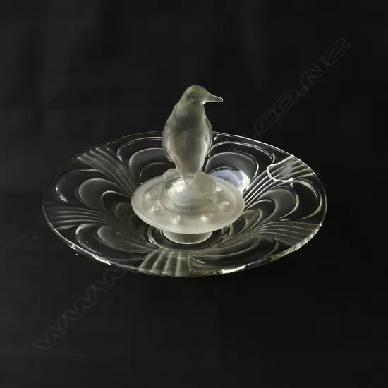 ART DECO PENGUIN GLASS CENTREPIECE FLOWER BOWL, CZECHOSLOVAKIA c.1930S, Dia.325mm, H.185mm