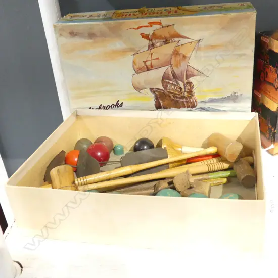 VINTAGE CHILDS MINITURE CROQUET SET L280MM