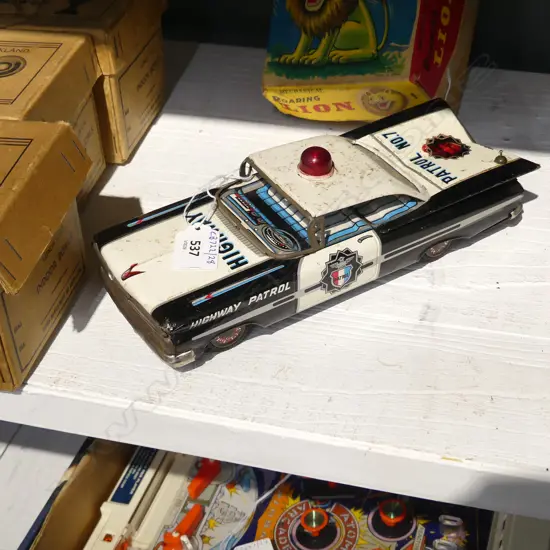 VINTAGE TIN TOY HIGHWAY PATROL CAR L250MM