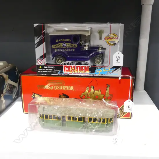 MATCHBOX YS39 COACH & HORSES SET L300MM BOXED CADBURY TRUCK L210MM & TRAM L200MM