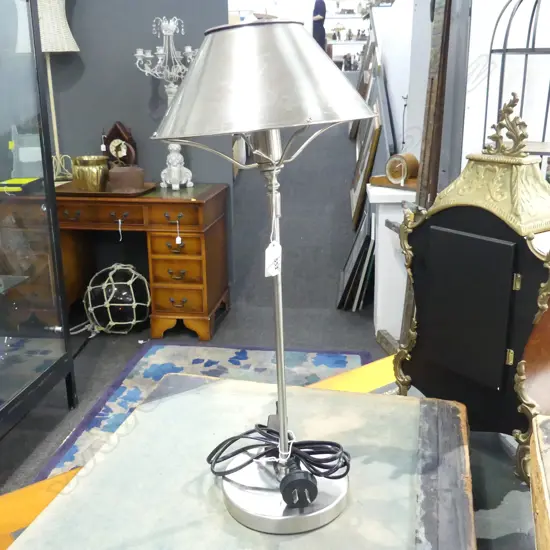 EMAC & LAWTON SILVER METAL TABLE LAMP H.530mm