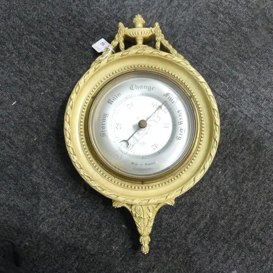 VINTAGE ENGLISH WALL BAROMETER H.385mm