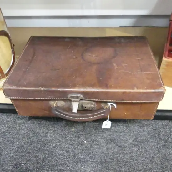 VINTAGE LEATHER SUITCASE W.410mm