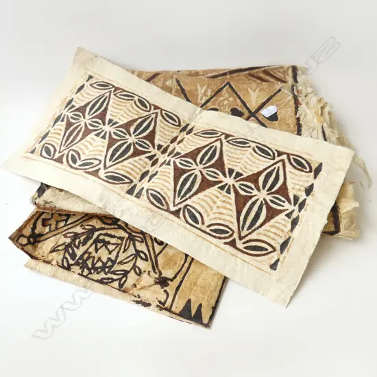 5 EXAMPLES OF PACIFIC ISLAND TAPA CLOTH ART