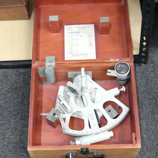 CASED SEXTANT BYFREIBERGER PRAZISIONS MECHANIK GERMANY