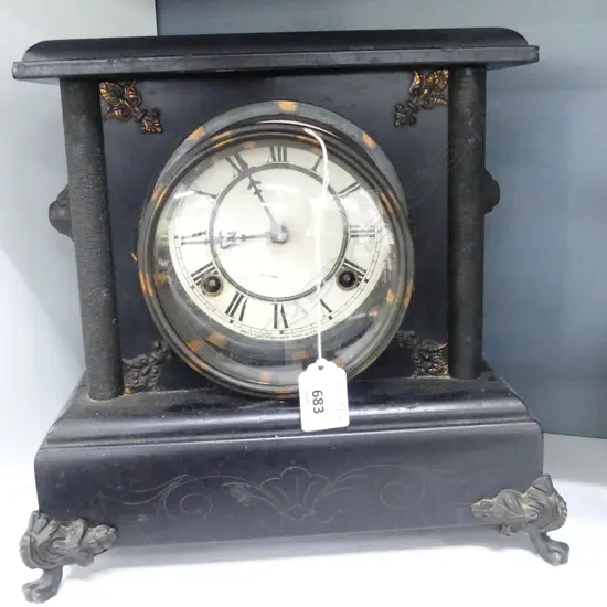 ANTIQUE AMERICAN WATERBURY MANTLE CLOCK H.270mm