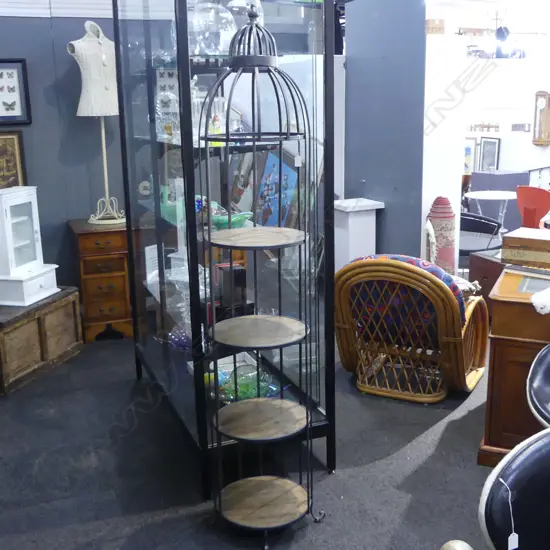 4 TIER SHELVES IN DOMED METAL FRAME H.1900mm