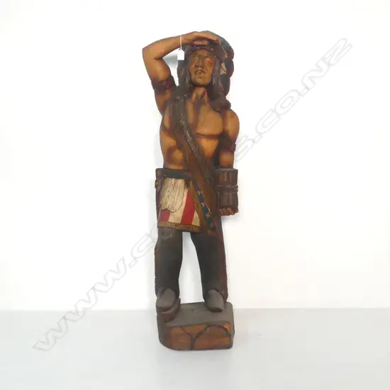 **RTV** CARVED WOODEN CIGARETTE SHOP INDIAN H.1180mm