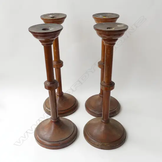 4 WOODEN ECCLESIASTICAL CHURCH CANDLES H.460mm