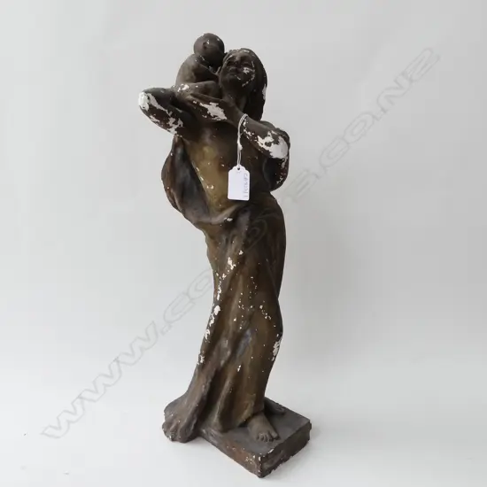 MONA MALCOLM; PLASTER OF MOTHER & CHILD H.490mm