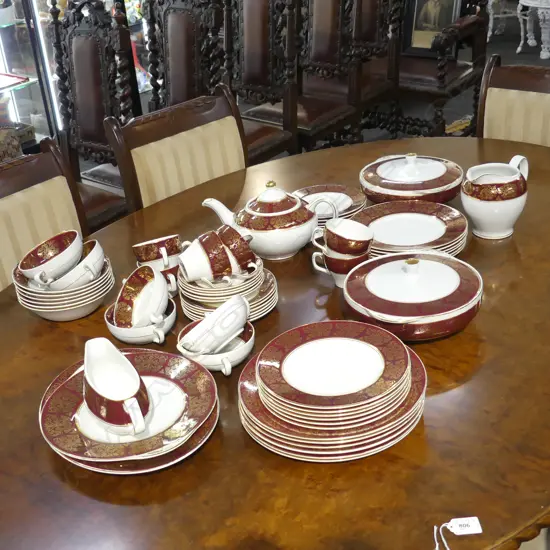WOOD & SONS 'BURGUNDY' DINNER SERVICE