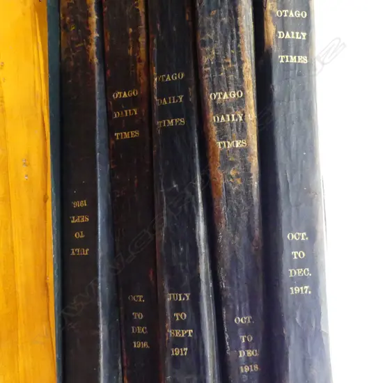 5 BOUND VOLS OTAGO DAILY TIMES, 1916 - 1918