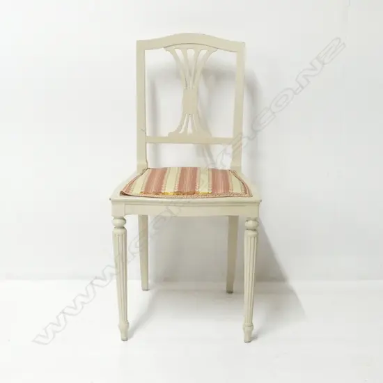 WHITE PAINTED FRENCH STYLE DINING CHAIR