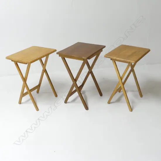 3 FOLDING WOODEN SIDE TABLES