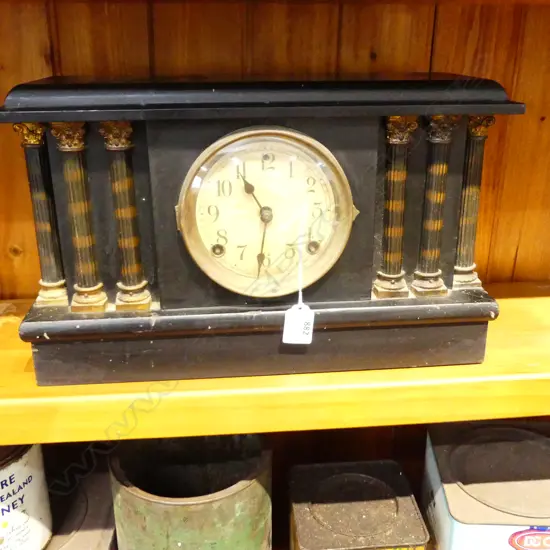ANTIQUE AMERICAN MANTLE CLOCK W.410mm