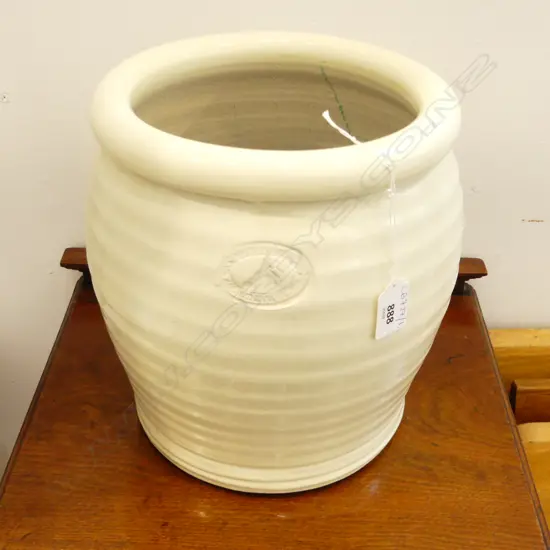 MORRIS & JAMES WHITE GLAZED CERAMIC PLANTER H.250mm