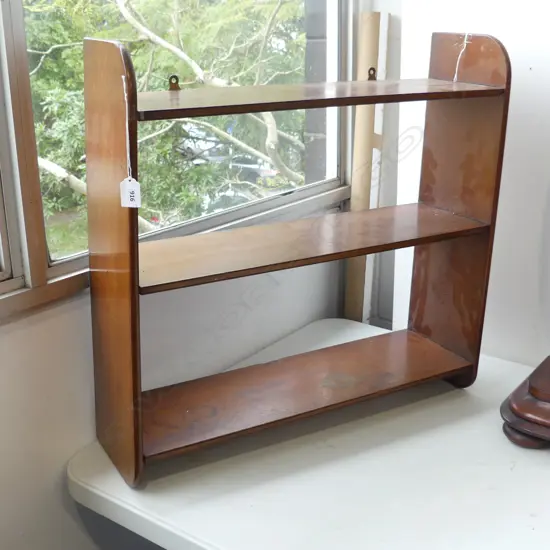 MAHOGANY WALL SHELVES 610x185x600mm