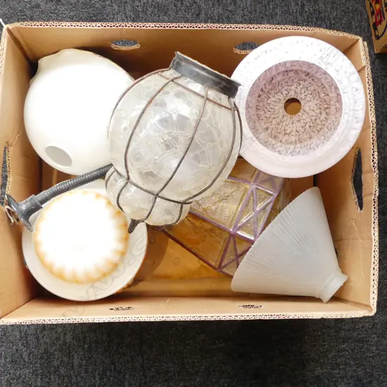 ASST. VINTAGE GLASS LIGHT SHADES