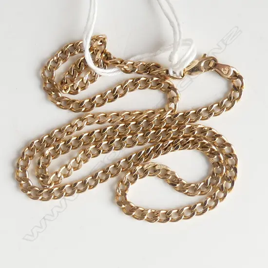 9CT GOLD CURB LINK CHAIN L. 47CM  6 GRAMS