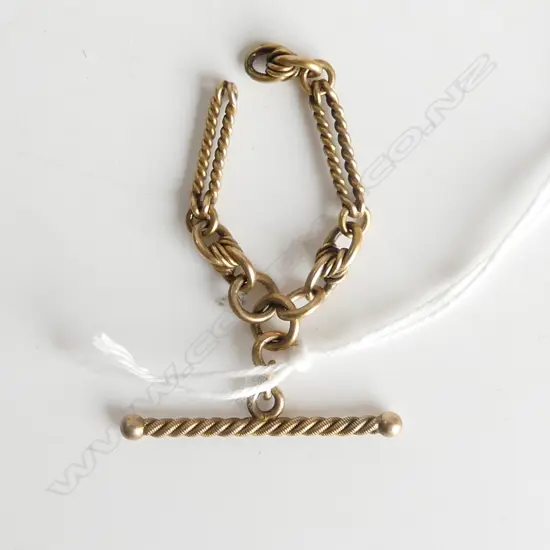 FANCY 9ct T-BAR W 2 LINKS from Albert chain 5.4gms