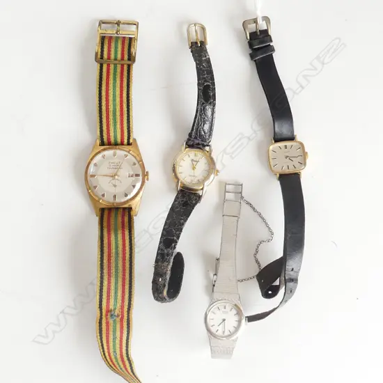 4 VINTAGE WRIST WATCHES; TISSOT, SEIKO ETC