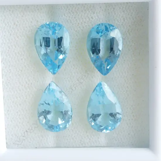 BLUE TOPAZ 12X 8 PEAR  4 = 15.41CT