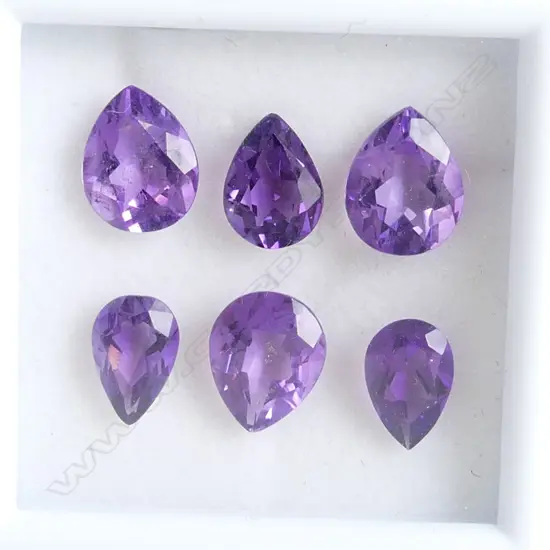 AMETHYST 10X8  & 9X6 PEAR 6 = 10.35CT