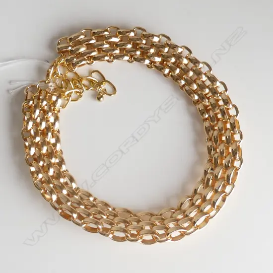 HEAVY 'ROLO' LINK GOLD COLOURED METAL CHOKER 