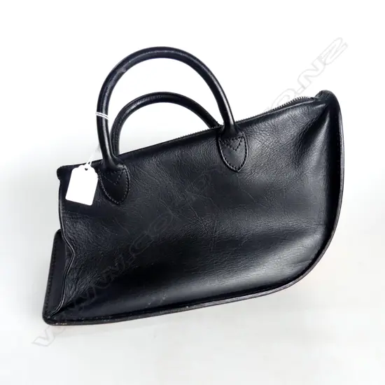 DESIGNER LEATHER HANDBAG by MASAKI MATSUSHIMA, RARE 1990s,  USED CONDITION, L.290 x 180MM