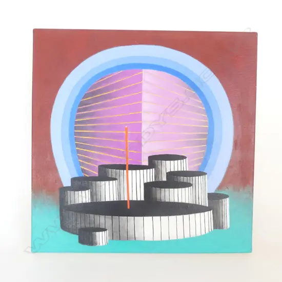PETER CHRISTIAN 'STAGE' OIL ON CANVAS 2008 455x455mm