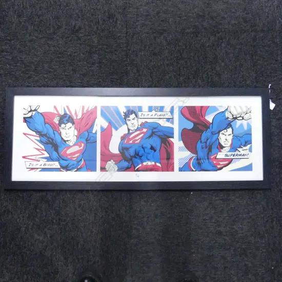 SUPERMAN TRIPTYCH PRINT 380x1000mm overall