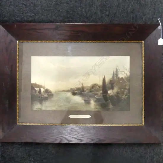 EARLY 20thC PRINT 'A GLEAM OF SUNSHINE' 320x580mm / 690x945mm overall