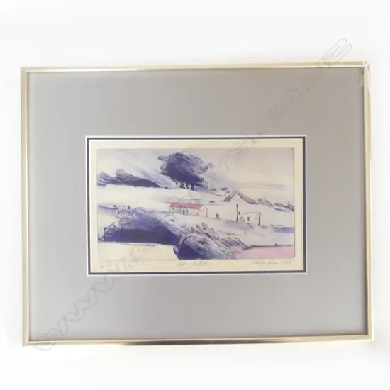 STANLEY PALMER 'RAIN TE KAHA' ETCHING 1982 7/60 185x300mm