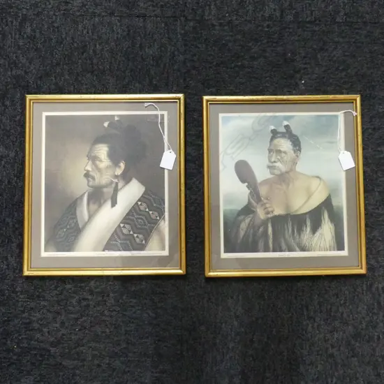 2 LINDAUER MAORI PRINTS; KEWENE TE HAHO, TE HAU-TAKIRI WHAREPAPA 280x240mm