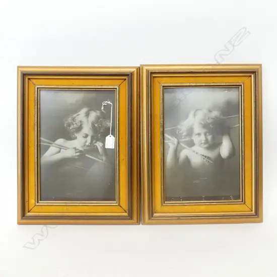 2 FRAMED CUPID PRINTS 290 X 200 MM