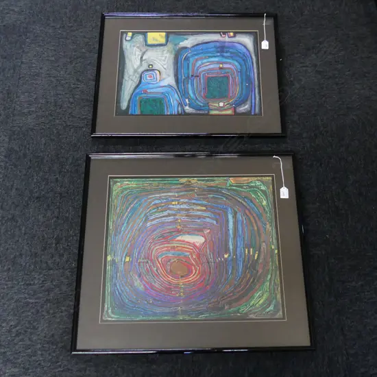 2 HUNDERTWASSER PRINTS 440x515 / 355x515mm