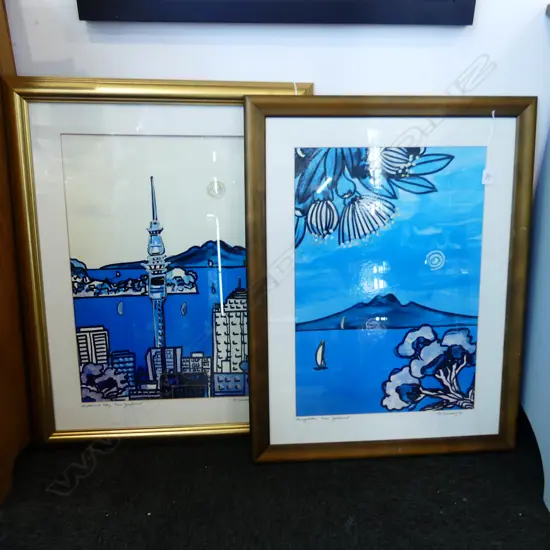 2 D. VASSEY ARTWORKS; RANGITOTO & AUCKLAND CITY 580x400mm