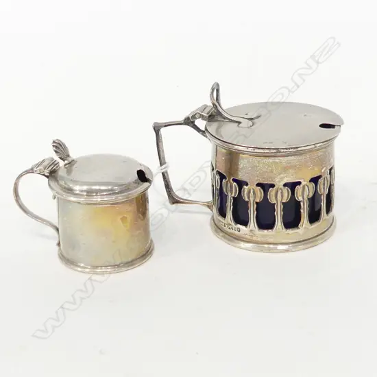 2 STG SILVER CONDIMENT POTS 99.5 GM