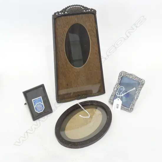 2 EDWARDIAN PHOTO FRAMES WITH ONE SMALL STERLING FRAME SHOWING WEAR H 270 MM