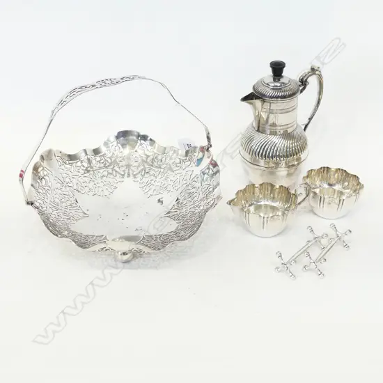 ASST EP WARE,BASKET CARVER RESTS,SUGAR HOT WATER POT ETC 