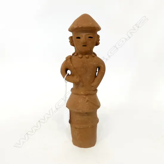 VINTAGE JAPANESE HANIWA TERRACOTTA CLAY FIGURE, USED IN BURIAL RITUALS, H.230mm