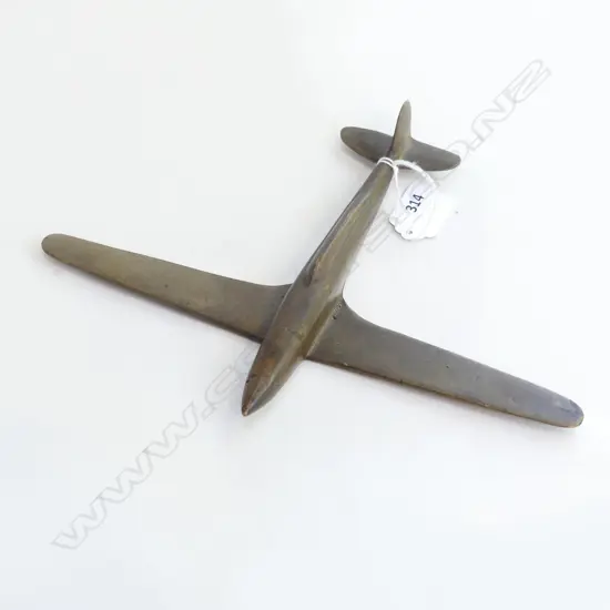 WWII ERA TRENCH ART BRONZE PLANE L.195mm