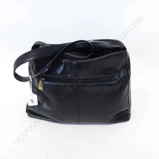 CELLINI BLACK LEATHER SHOULDER BAG 23 X32 MM