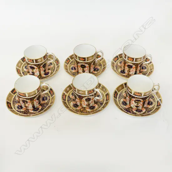 6 CROWN DERBY DEMITASSE CUPS & SAUCERS 115mm dia