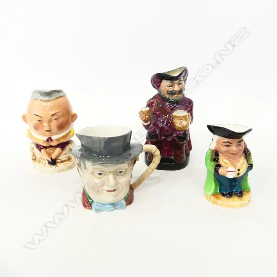 4 TOBY JUGS INCL. ROYAL DOULTON FALSTAFF H.135mm