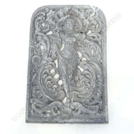 VINTAGE HEAVY LEAD CAST PLAQUE of a maiden 280 x 180mm