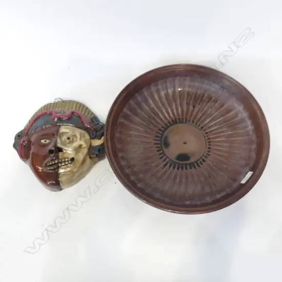 LG STUDIO POTTERY BOWL 385mm dia + INCA FACE MASK H.250mm