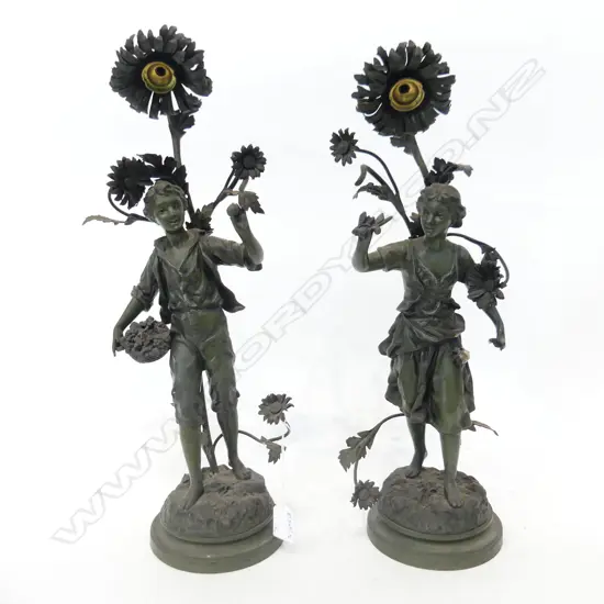 PR FRENCH BRONZED FIGURAL LAMP BASES H480MM