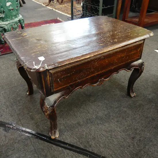 ANTIQUE WOODEN SIDE TABLE w. DRAWER 840x550x520mm